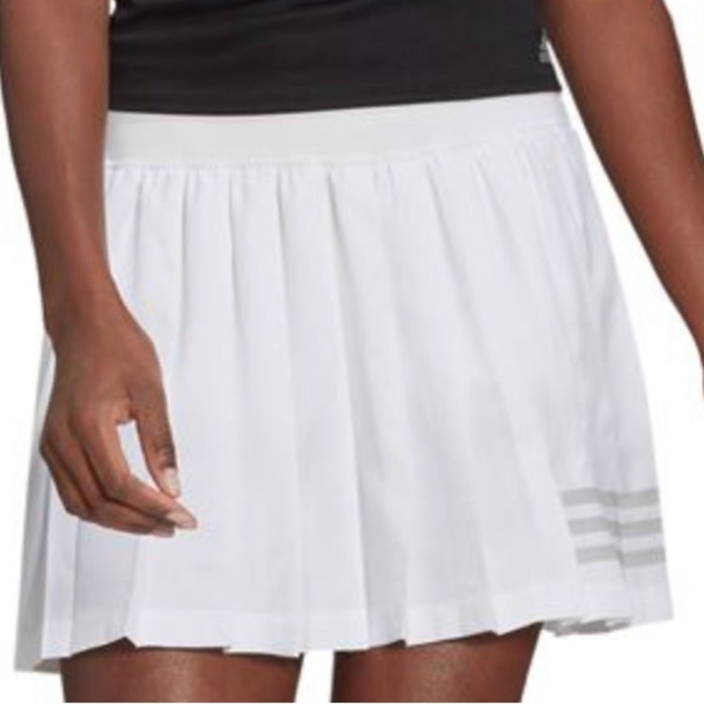 Adidas Aeroready White Club Pleat Tennis Skirt Medium